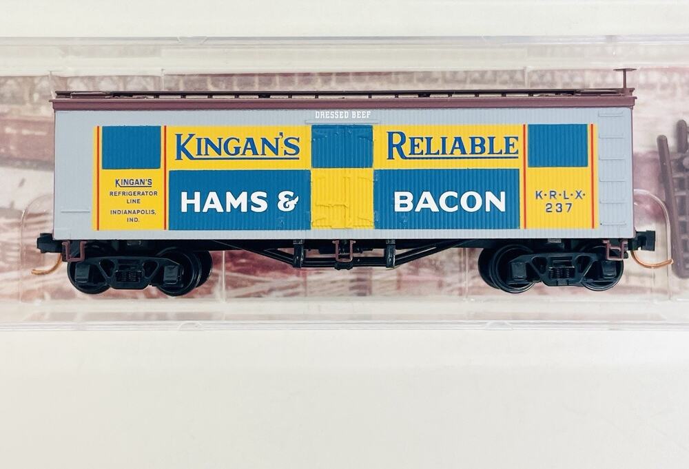 Micro Trains N Kingan's Reliable Ham & Bacon 36' Wood Reefer #237 058 00 130 New